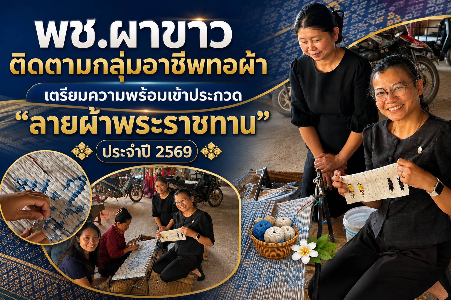🧡 พช.ผาขาว ลงพื้นที่ติดตามและสนับสนุนกลุ่มอาชีพทอผ้า เตรียมความพร้อมสู่การประกวดลายผ้าพระราชทาน ประจำปี 2569