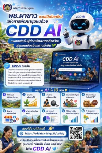✨ พช.ผาขาว ชวนเปิดโลกใหม่แห่งการพัฒนาชุมชนด้วย “CDD AI” แพลตฟอร์มผู้ช่วยพัฒนากรอัจฉริยะ สู่ชุมชนเข้มแข็งอย่างยั่งยืน 🌱🤖
