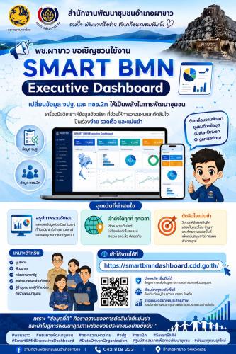 📢💙 พช.ผาขาว ขอเชิญชวนใช้งาน SMART BMN Executive Dashboard 📊✨